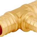 Uenede 8PCS LF Brass 3/4 to 1/2 to 3/4 Inch PEX Tee Reducer 3 Way Coupling Barb Crimp Pipe Tube Fitting