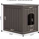 Litter Box Enclosure, Waterproof & Weatherproof Plastic Cat House for Indoor Outdoor Use, Multi-Functional Hidden Litter Box Furniture for Living Room, Backyard, Patio, Garage