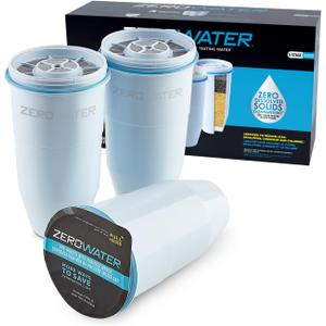 ZeroWater Official Replacement Water Filter Removes PFOA/PFOS 3-Pack​
IAPMO certified: Lead, chromium, mercury & PFOA/PFOS; 5-stage advanced filtration replacement filter for ZeroWater pitchers​