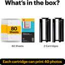 KODAK Dock Plus & Dock Photo Printer Cartridge PHC-80 Cartridge Refill & Photo Paper- 80 Pack