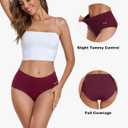 coskefy Women's High Waisted Cotton Underwear Soft Breathable Panties Stretch Briefs Ladies Panties 5 Pack (S)