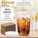 Baderke 50 Sets Clear Plastic Coffee Cups with Leak-proof Paper, Cup Sleeves, Lids, and Straws, Disposable PET Cups for Iced Coffee, Cold Drinks, Juice, Smoothie, Milkshake, Cafes, Party(16 oz)
