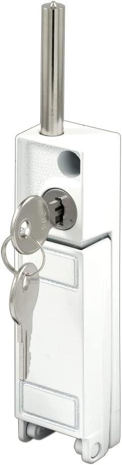 Prime-Line U 9919 White, Sliding Patio Door Keyed with Bolt Lock (Single Pack)