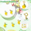 5Pcs Orange Agate Pendants Natural Gemstone Fruit Dangle Charms with Brass Spring Clasps for Jewelry Making Keychain Craft