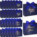 VGOODALL 24 bolsas de regalo de agradecimiento, color azul oscuro, bolsas de regalo con cinta de lazo, cajas de dulces a granel para cumpleaos, bodas, fiestas, despedidas de soltera