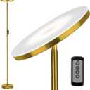JOOFO Floor Lamp,30W/2400LM Sky LED Modern Torchiere 3 Color Temperatures Super Bright Floor Lamps-Tall Standing Pole Light with Remote & Touch Control for Living Room,Bed Room,Office (Brushed Gold)