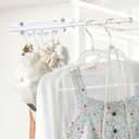 12 inch Valet Rod for Closet Pull Out, Heavy Duty Closet Valet Rods Slide Out, Adjustable Pull Out Closet Rods for Hanging Clothes with 4 Hooks Closet Organizers and Storage (White)