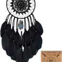 Urdeoms Black Dream Catchers for Bedroom Adults Boys Dream Catcher Wall Decor for Girls Crystals Boho Wall Hanging Decor Teens Room Decoration Festival Gifts Ideas(NO.16)