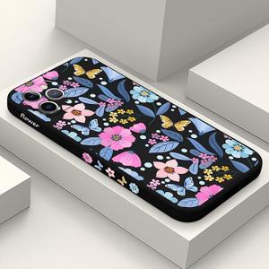 for iPhone 11 Pro Phone Case Slim Silicone Anti Fingerprint Anti Scratch Microfiber Lining Cover for iPhone 11 Pro 5.8 inch, Flower Purple