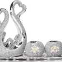 Glam Ceramic Apple Statue with Plate Creative Modern Ornament Collectible Living Room Bedroom Coffee Table Office Hotel Decoration TQGJNY46