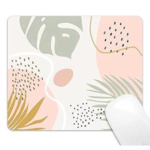 Square Mouse Pad, Abstract Art Mousepad Waterproof Mouse Pad Non-Slip Rubber Base Mousepad for Office Laptop, 9.5x7.9 inch, Abstract Plants