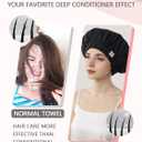 Years calm Heat Cap For Deep Conditioning Shower CapReusable Three-Layer Structure Waterproof Hair Cap  Applicable Tofor Bathing, Hair Care, And Other Uses (Black, One Size)