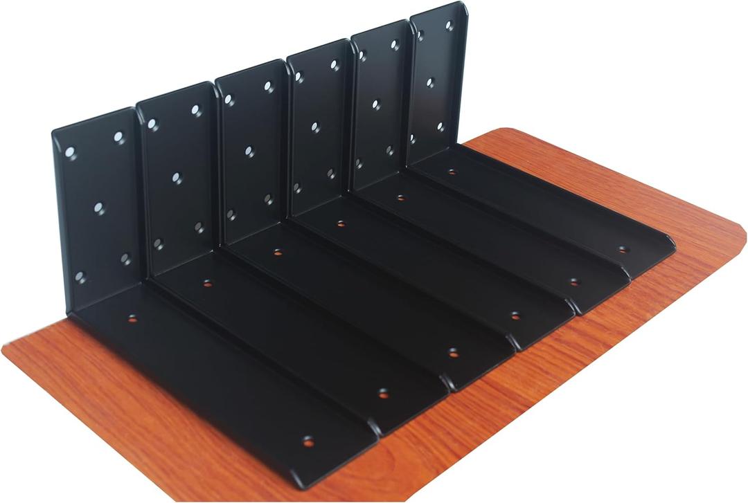 6 Pack L10 x H 6" Countertop Support Brackets, Heavy Duty Countertop Hidden Bracket L Shelf Bracket Metal Corbels for Countertops Floating Shelf Brackets