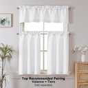 Chyhomenyc White Curtains 30 Inch Length, Faux Linen Textured Small Cafe Curtain, Light Filtering Short Curtains for Bathroom Curtain Window, 30x30 Inch, 2PCS