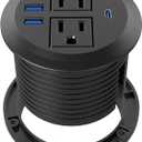 Recessed Power Grommet with AC Outlets, 20W Fast Charging USB-C Port - Flush-Mount for Desktop,Workspace Essential Desk Outlet,ETL Listed