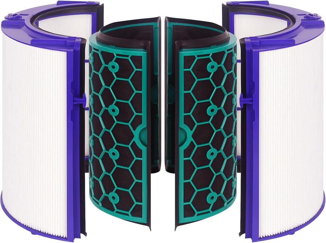 TP04 Replacement Filter for Dyson Air Purifier TP04 HP04 DP04 Pure Cool Fan Hot Tower Fan, 360 Combi Glass HEPA + 2-in-1 HEPA Filters for TP04 Tower Purifying Fan