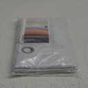 BGment Room Darkening Curtains with Sheer Overlay, Silver Printed Double Layer Curtains for Living Room, Grommet Thermal Insulated Curtains for Bedroom, 2 Panels Each 52 x 63 Inch, Greyish White