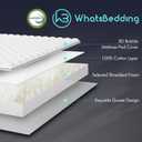 WhatsBedding Memory Foam Mattress Topper Queen Size, with 3D Bubble Mattress Pad Cover, Comfy Quilted 100% Cotton Layer for Back Pain, White,60"x80"