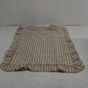 KKJIAF 2 Pcs Plaid Ruffle Pillow Case Standard Size, Cotton Gingham Ruffled Euro Sham Pillow Covers 20x26 Inch, Linen Feel Bed Pillow Shams with Envelope Closure for Bed Sofa (Taupe Plaid)