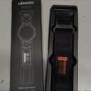 Nereides Band Compatible with Samsung Galaxy Watch 7 6 5 4 40mm 44mm/ Watch 6 4 Classic/Watch 5 Pro/Watch 3 Classic 41mm/Active 2, 20mm Nylon Replacement Sports Strap for Men Women(Black,L)