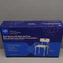 Medline Shower Chair for Elderly, Seniors, Adults & Disabled - Heavy Duty Shower Seat with Padded Arms and Back for Inside Shower, Adjustable Height Bath Stool for Bathtub, 350 lb, Slip Resistant (White)