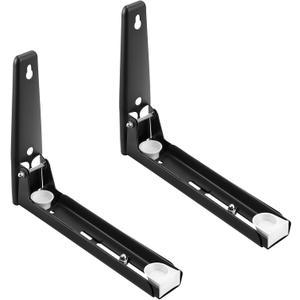 2 Pcs Steel Universal Wall-Mounted Microwave Brackets, Stainless Steel Microwave Mount Bracket, Retrackable Foldable Microwave Oven Wall Mounted Stand Holder Rack Bracket for Home Kitchen Accessories