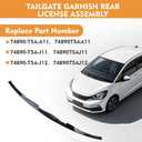 74890-T5A-A11 Tailgate Garnish Rear License Hatch Molding Trim for 2015-2020 Honda Fit, Replace# 74890-T5A-J11 74890-T5A-J12