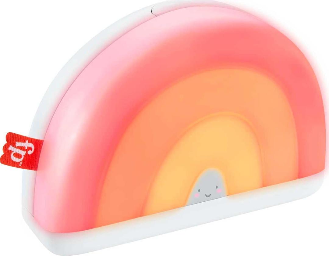Fisher-Price Baby Toy Soothe & Glow Rainbow Sound Machine Soother with Music Lights & Timers for Newborns Ages 0+ Months (Small)