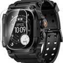 Goton Rugged Case with Band for Apple Watch Ultra 3/2/1 49mm, Military Grade Shockproof Cover + Screen Protector Kit for iWatch Band Men, Skin-Friendly TPU Strap for Outdoor Adventures (Black)