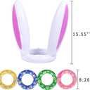 Max Fun Easter Bunny Inflatable Ring Toss Games for Kids Easter Indoor Outdoor Party Games Carnival Toss Game for Easter Party Favors