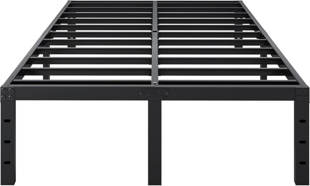 SHLAND Full Size Bed Frame, 18 Inch Heavy Duty Metal Platform Bed Frame, No Box Spring Needed, Mattress Foundation, Storage Space, No Noise, Easy Assembly