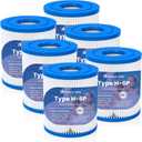Future Way 6-Pack Type H Pool Filter Cartridge Replacement for Intex 330 GPH Filter Pump for Above Ground Pools