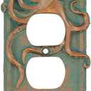 Top Brass Large Octopus/Kraken Electrical Cover Wall Plate Bronze/Verdigris Finish - Single Switch, Double, Rocker, Outlet (Outlet)