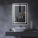 Amorho LED Bathroom Mirror, 20" X28" with Front Light and Backlit, Stepless Dimmable Wall Mount Mirrors, Anti-Fog, Shatter-Proof, Memory, 3 Colors Lihgting, LED Vanity Mirror(Horizontal/Vertical)
