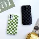 3 x MINSCOSE for iPhone 11 Case Aesthetic Checkered Plaid Checkerboard Design Pattern,Trendy Slim TPU Shockproof Protective Full Camera Protection Phone Cover-Black