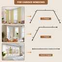 Corner Curtain Rod for Windows 32 to 158 Inches,1 Inch L-shaped Curved Heavy Duty Corner Window Curtain Rods, Adjustable Renter Friendly Drapery Rods for Bedroom Living Room