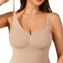 Womens Shapewear Tummy Control Seamless Bodysuit Cheap Full Body Shaper Mid Thigh Thong Brief (XXXL)