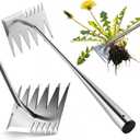 LOOHOI Weed Puller Tool, Heavy-Duty Stainless Steel Weeding Tool with Extendable Handle, Portable Garden Weed Removal Tool for Vegetable Gardening Backyard Farm Planting & Weeding