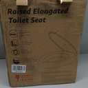ELONGATED toilet seat risers for seniors, Slow Close, Elevated toilet seat, Heavy Duty, Never Loosen, Raised toilet seat elongated bowl, White(18.5)