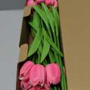 WeTop 30pcs Real Touch Tulips PU Artificial Flowers, Fake Tulips Flowers for Arrangement Wedding Party Easter Spring Home Dining Room Office Decoration. (Pink, 14" Tall)