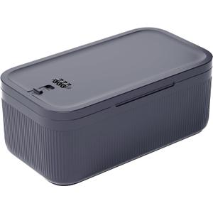 Small Lock Box for Medication Safe, Lockbox for Phone Jail, Medicine Lockable Storage Box with Code for First Aid Kits, Locked Food/Snackle Box Container for Home/Fridge/Office (Grey)