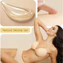 Niidor Adhesive Bra Strapless Sticky Invisible Push up Silicone Bra for Backless Dress with Reusable Nipple Covers (Nude)