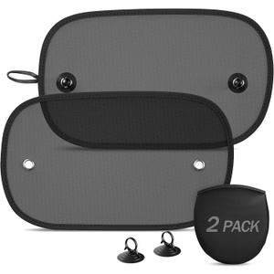Car Sun Shade, 2 Pack Window Shade for Baby Universal Cling Sunshade for Side Window Sun Glare and UV Protection for Kids/Adults/Pets - 20''x12'' Fits 98% Cars(Suction Cup Stick) (Black:M) Car Sun Shade, 2 Pack Window Shade for Baby Universal Cling Sunshade for Side Window Sun Glare and UV Protection for Kids/Adults/Pets - 20''x12'' Fits 98% Cars(Suction Cup Stick) (Black:M)