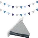 Oudain 15.5 ft Pennant Banner Flags, 2 Pcs Nursery Garland Triangle Bunting Flag Baby Banner for Nursery Decor Baby Birthday Boho Wedding Shower Party Event, Each 7.75 ft(Bright Color)