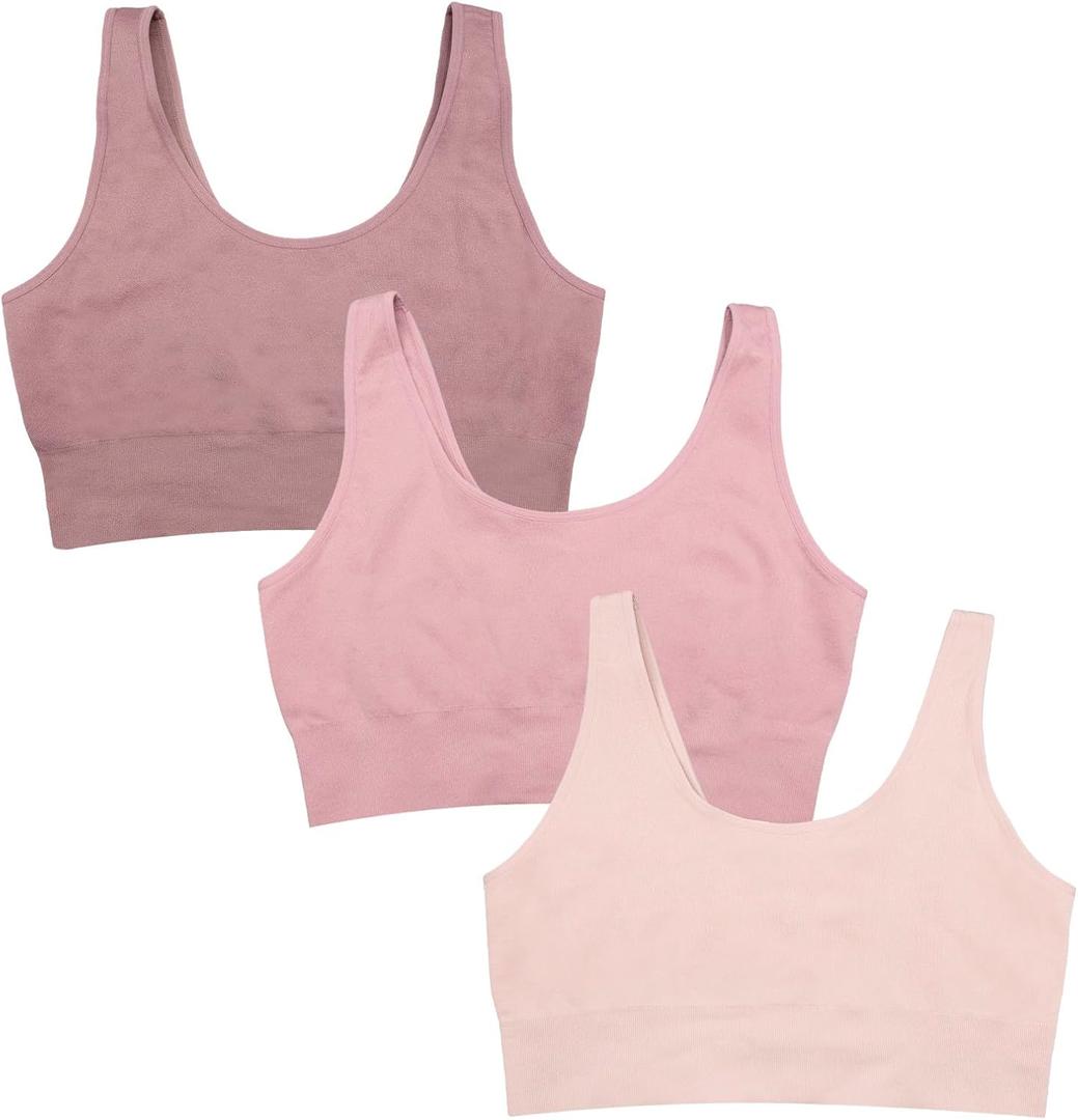 Fruit of the Loom Women's 3-Pack Seamless Full-Coverage Back Smoothing Wireless Bra L