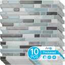 Art3d 10-Sheet Heavy-Duty Peel and Stick Backsplash, Waterproof Wall Tiles Stick on Kitchen Backsplash Living Space, Gray & Blue (12 x 12 Inch)