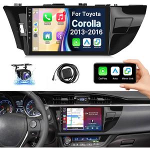 Leadfan Android Radio for Toyota Corolla 2013 2014 2015 2016 Stereo Touch Screen with Apple CarPlay Android Auto,10.1 inch Car Audio Receiver Head Unit Bluetooth WiFi GPS Navigation FM Rear Camera SWC