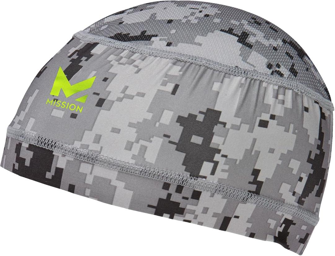 MISSION Cooling Helmet Liner - Lightweight & Breathable - Cools Up to 2 Hours - UPF 50 Sun Protection - Machine Washable (Digital Camo Gray)