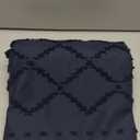 Navy Blue Shower Curtain Boho Shower Curtains Fabric, Tufted Chevron Textured Striped Modern Minimalist Cloth Shower Curtain for Bathroom, 72 x 72