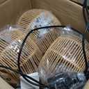 3-Light Mini Hemp Rope Woven Pendant Light Kitchen Island,3 Dome Hand Woven Boho Rattan Chandelier Farmhouse Wicker Ceiling Light,rustic Light Fixture For Living Room Hallway Dining Room(Bulb Incl. (11.8" Natural 3-Light)